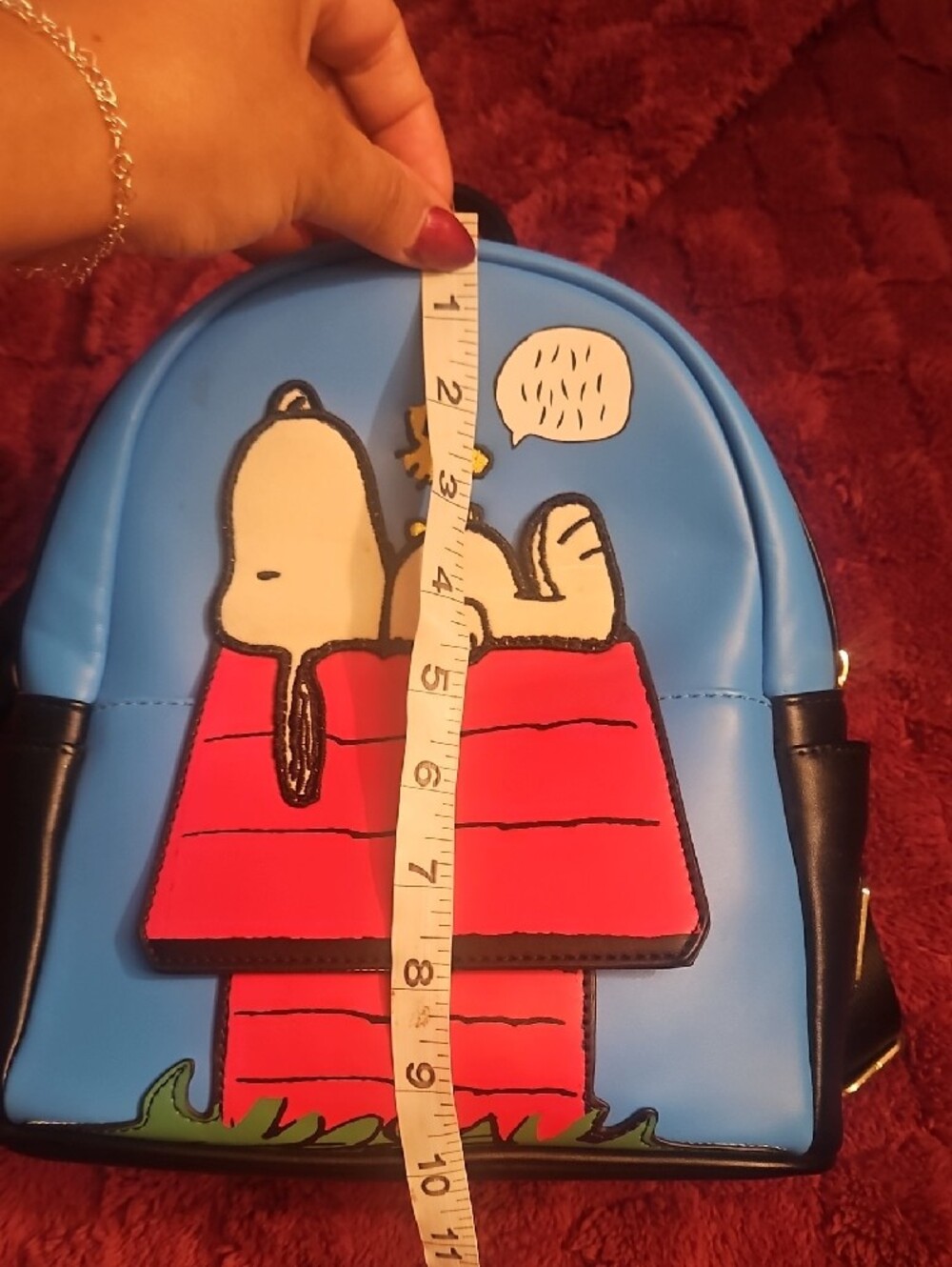 Loungefly Peanuts Blue Snoopy & Woodstock Backpack with Red Doghouse - Picture 15 of 16
